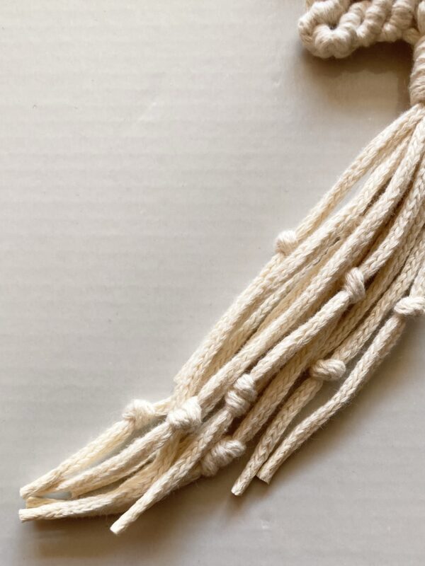 Handmade macrame star in cream cotton cord - Image 3