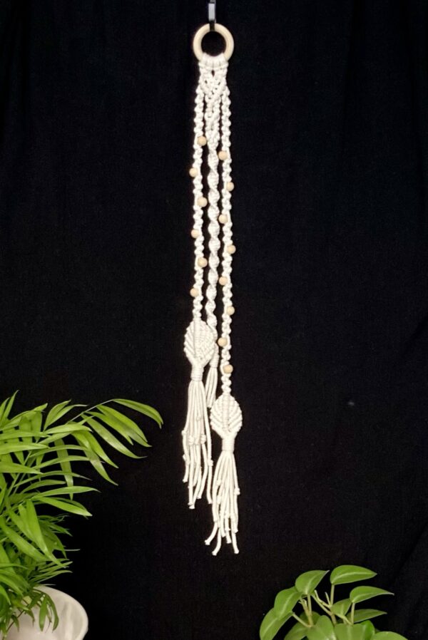 Handmade macramé wall hanging/decoration in white cord